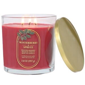 🆕🌲 SONOMA GOODS FOR LIFE “WINTERBERRY & SPRUCE” 3-WICK CANDLE. BRAND NEW.